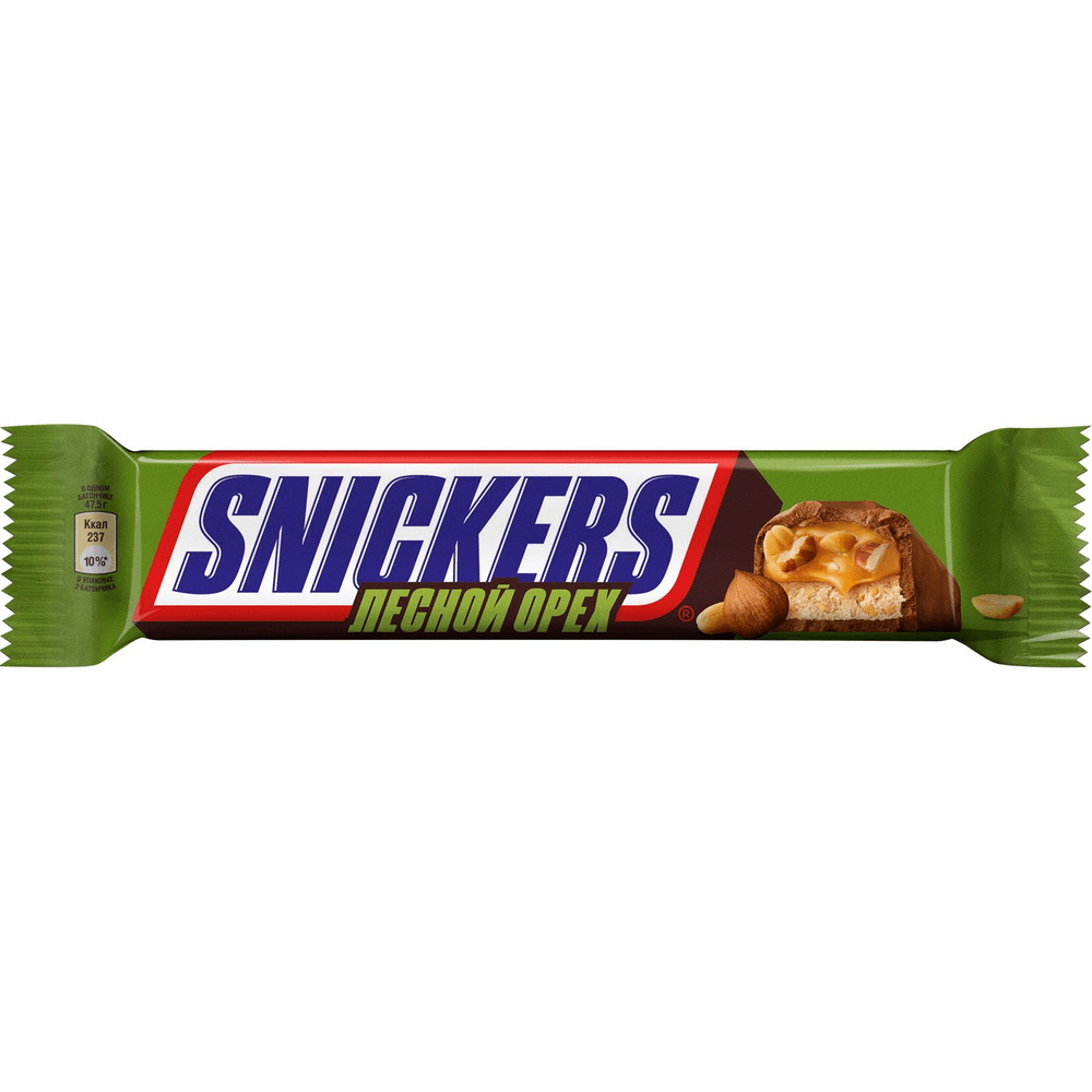 Шоколадный батончик Snickers лесной орех 81 г