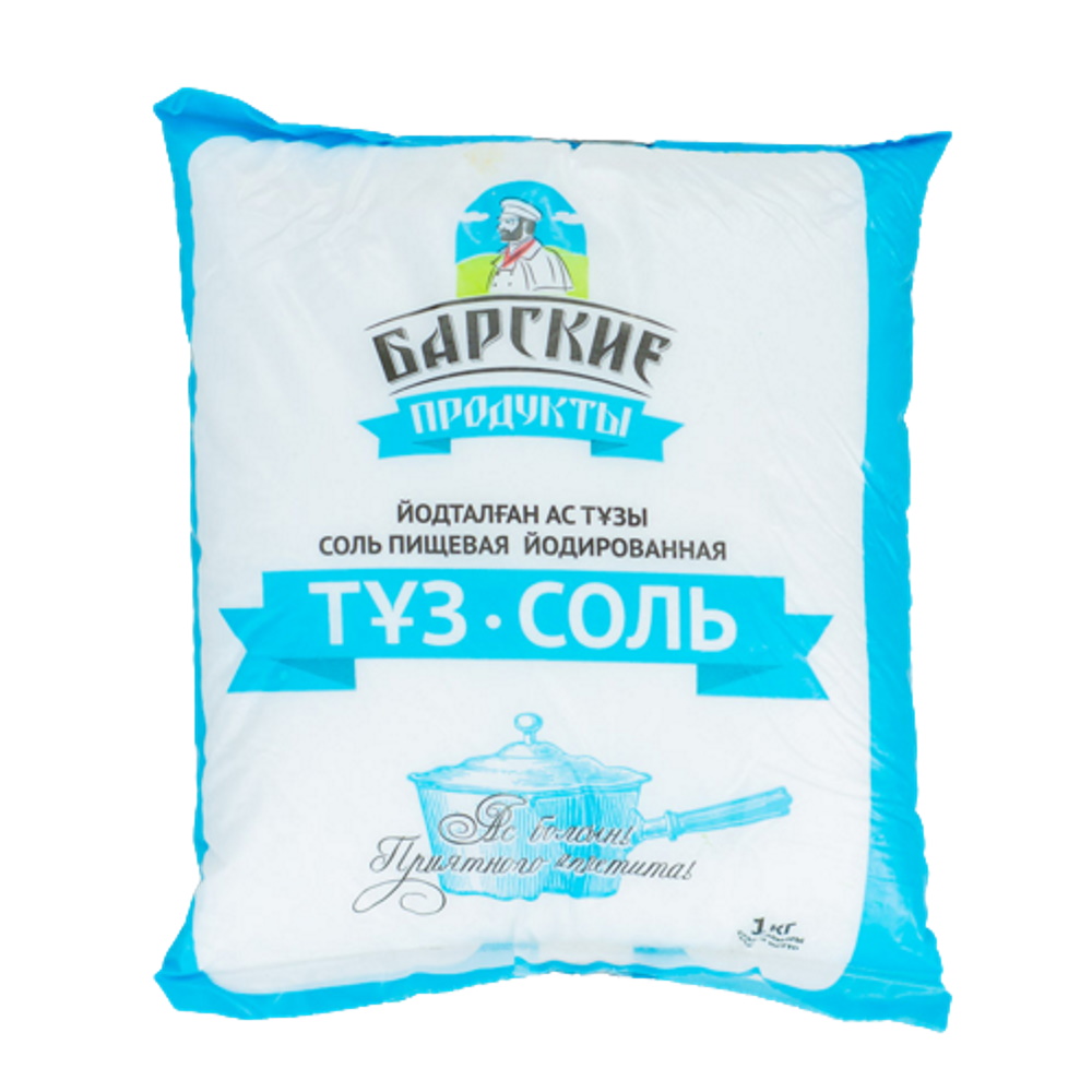 Соль «Барские продукты» йодированная пищевая 1 кг