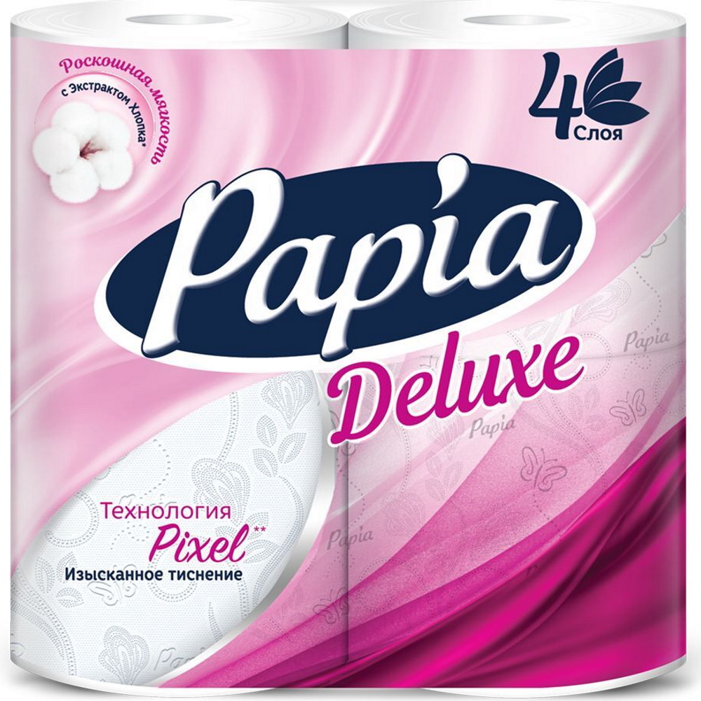 Туалетная бумага Papia Deluxe 4-х слойная 4 рулона