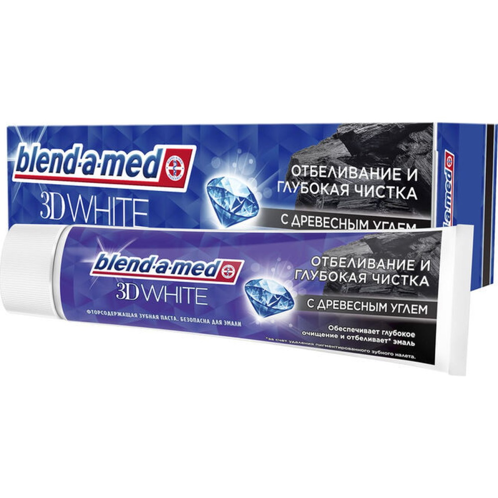 Зубная паста Blend-a-med 3D White отбеливание и глубокая чистка с древесным углем 100 мл