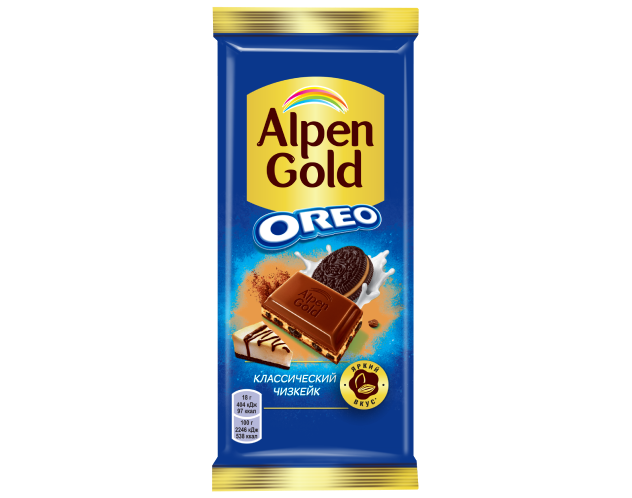 Шоколад Alpen Gold Oreo со вкусом чизкейка и печенья 90 г