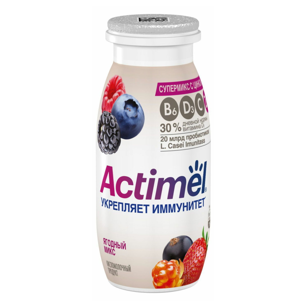 Напиток кисломолочный Actimel ягодный микс 95 г