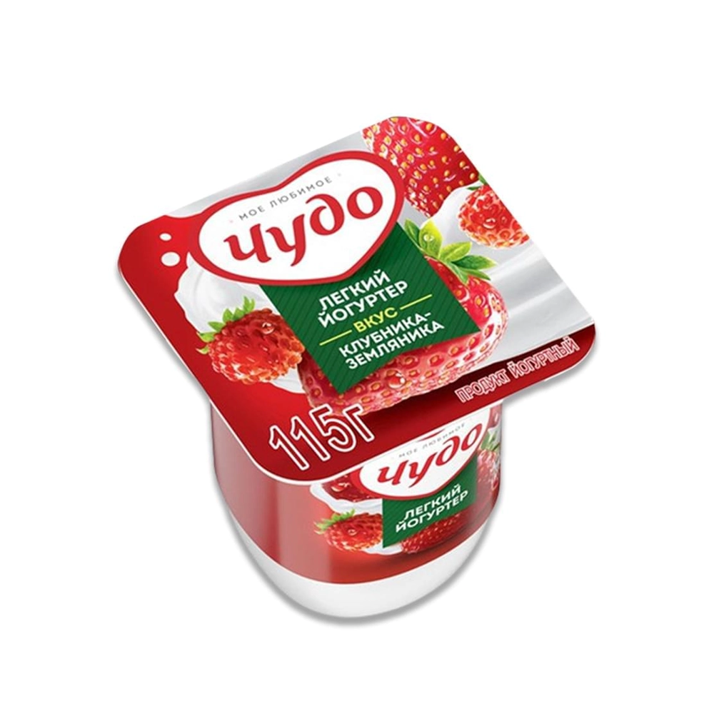 Йогурт вязкий Чудо клубника-земляника 2,5% 115г