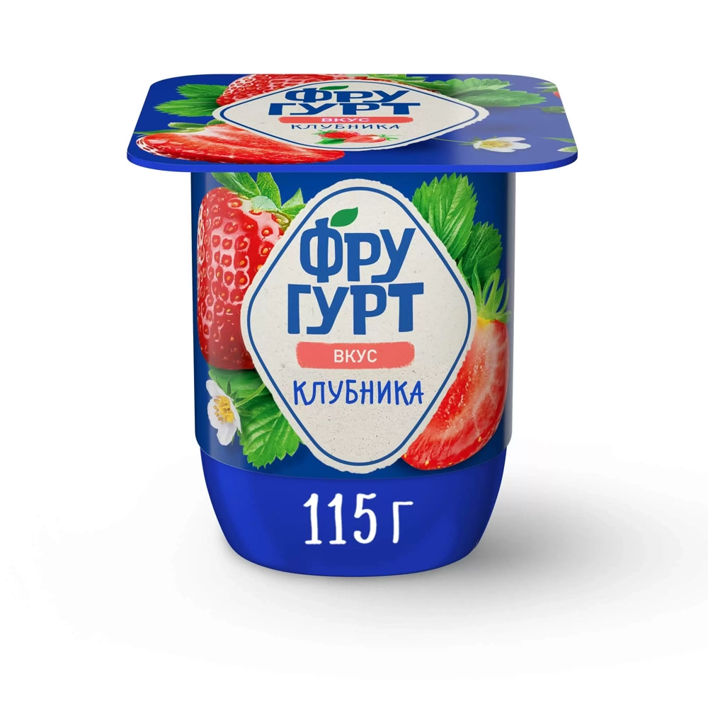 Йогурт вязкий Фругурт клубника 2,5% 115г