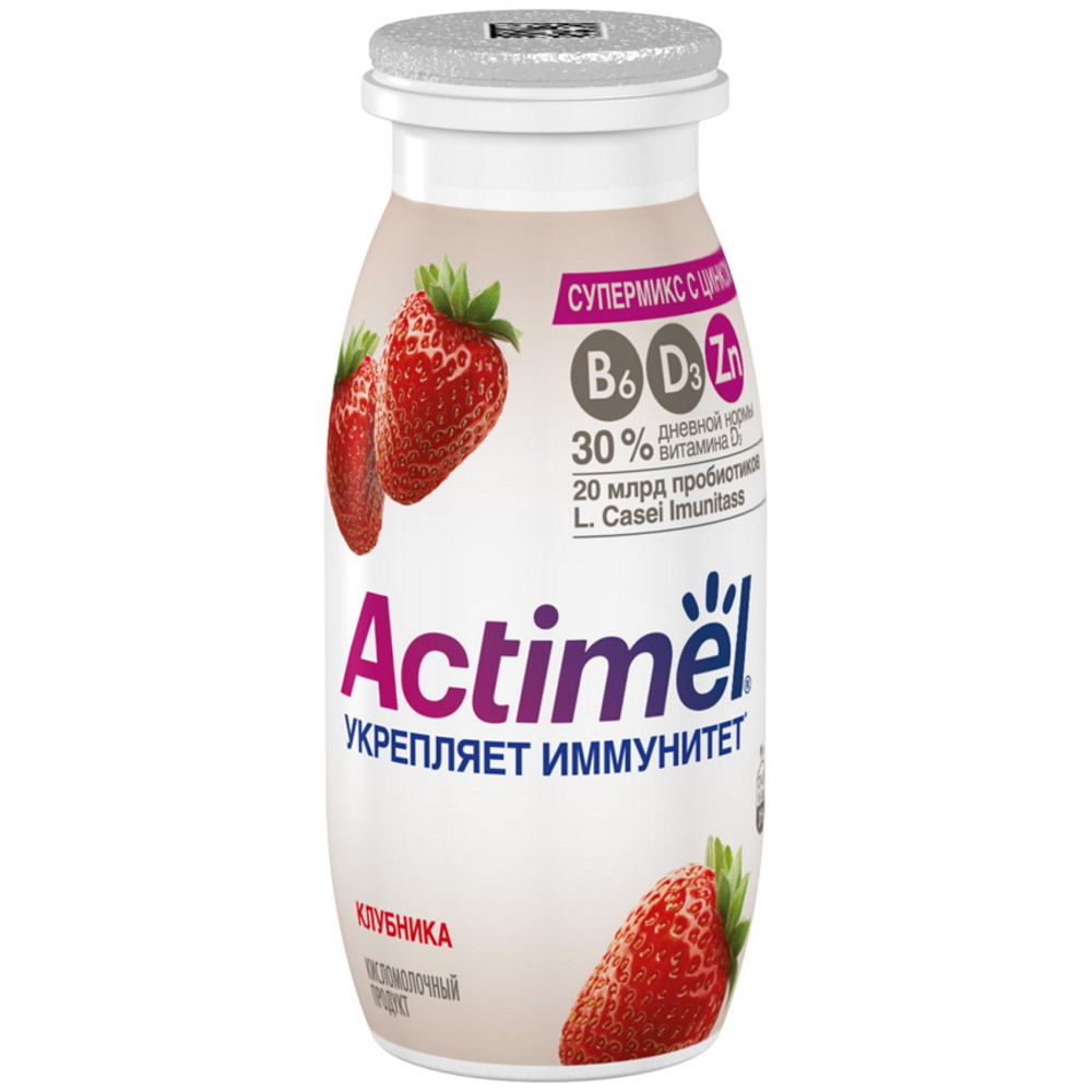 Напиток кисломолочный Actimel клубника 95 г