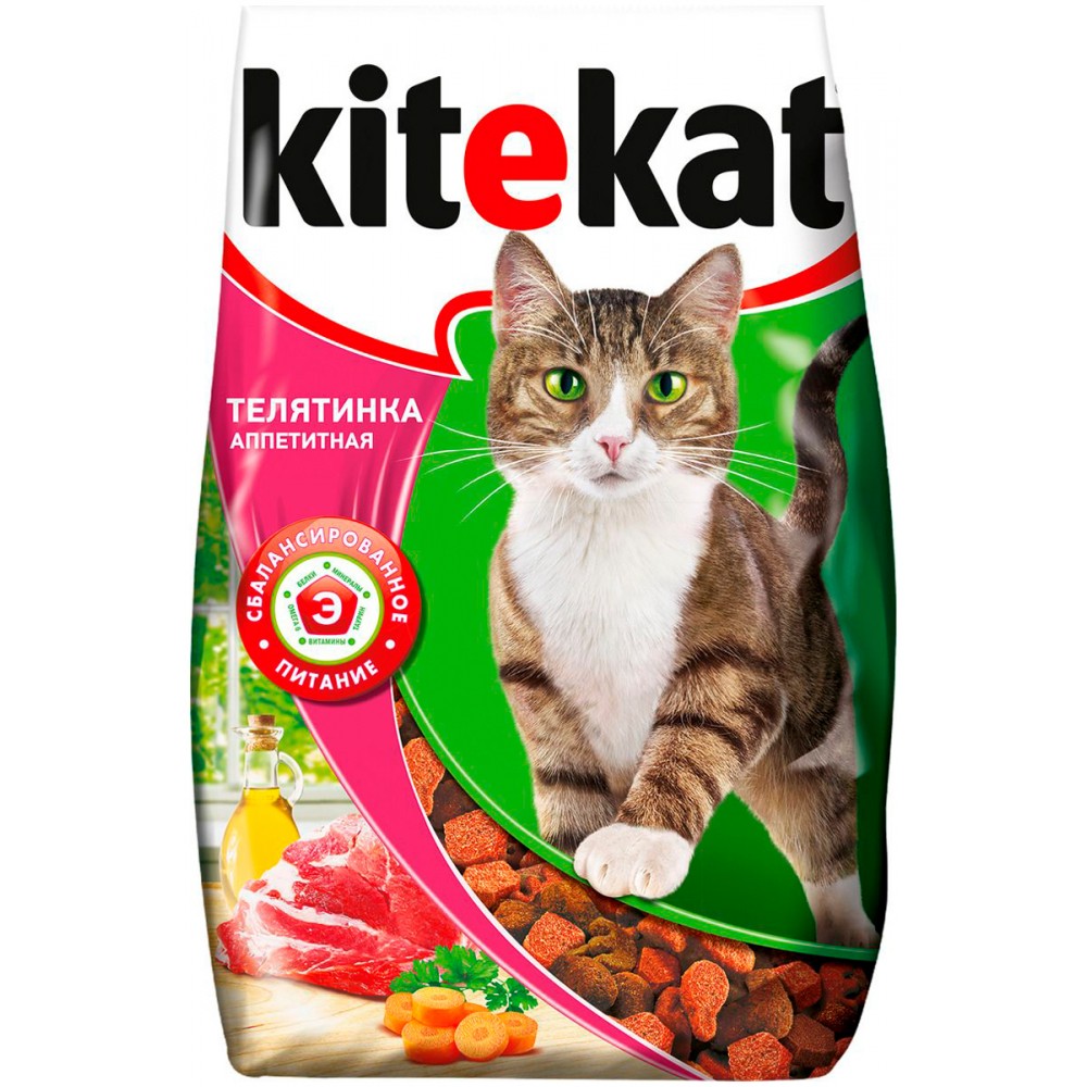 Корм сухой Kitekat Телятинка аппетитная для кошек 350 г
