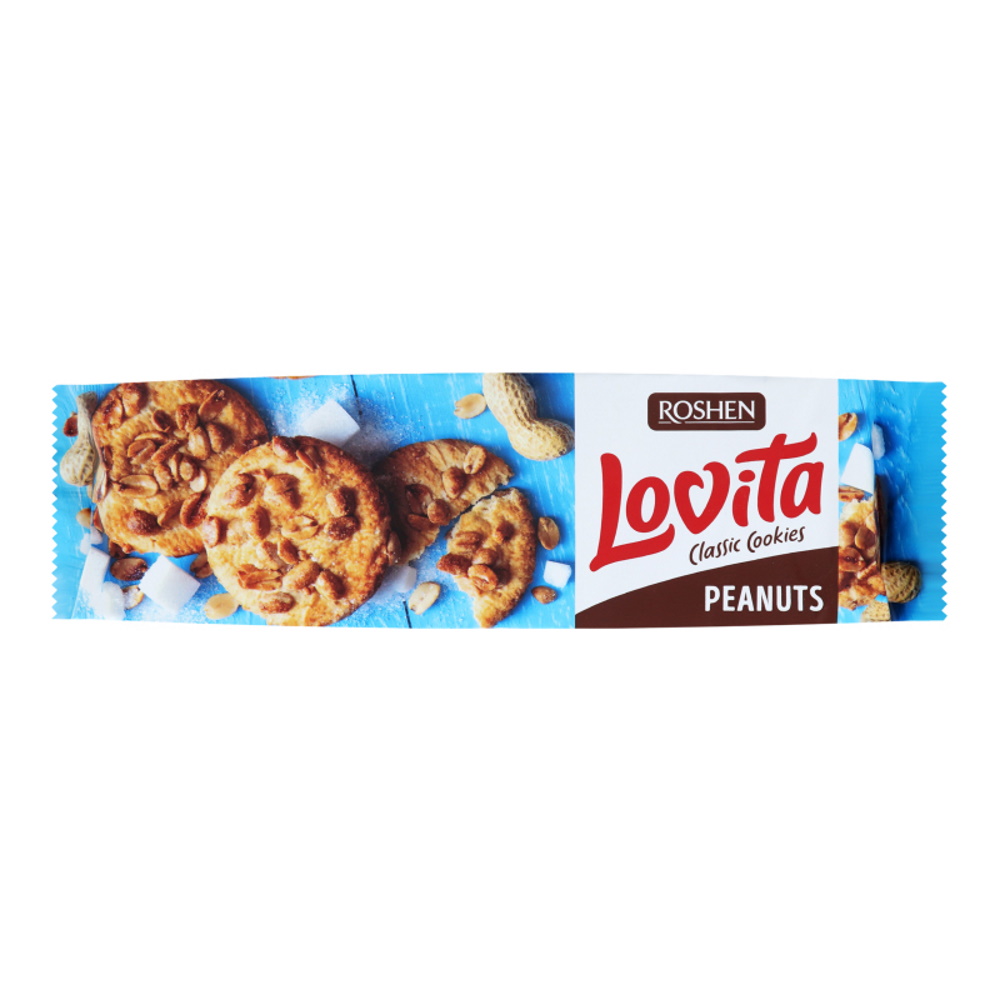 Сдобное печенье Lovita Classic Cookies арахис Roshen 150г/16шт