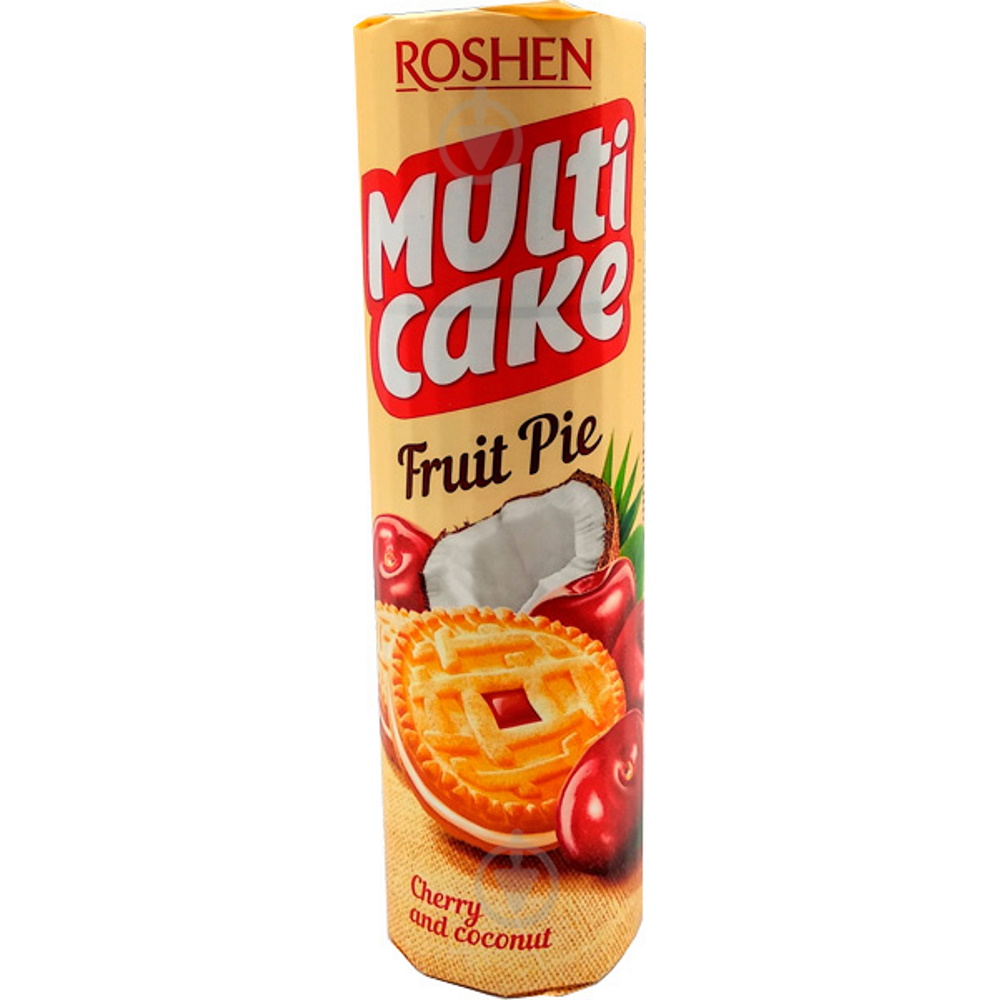 Печенье-сендвич Multicake с начинкой вишня-кокос Roshen 195г/28ш