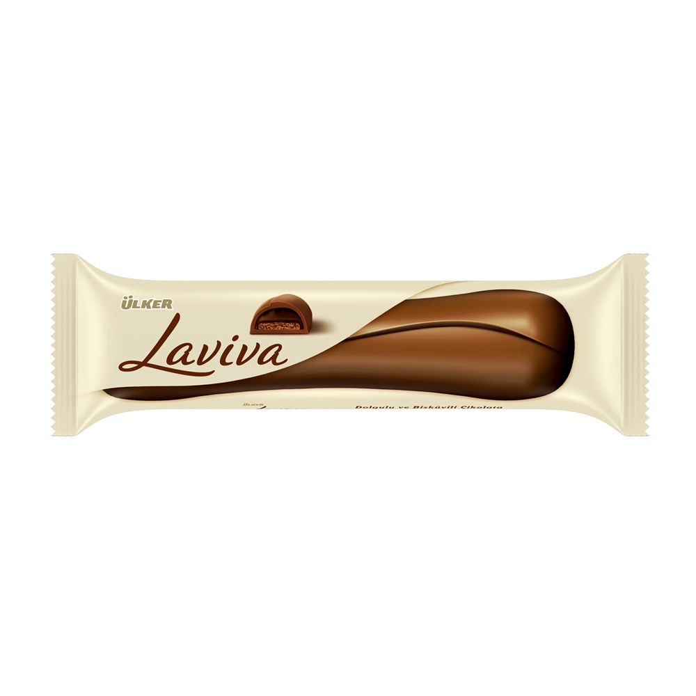 Батончик Laviva покрытый молочно шоколадной начинкой из темного шоколада и какао печенья 35 гр