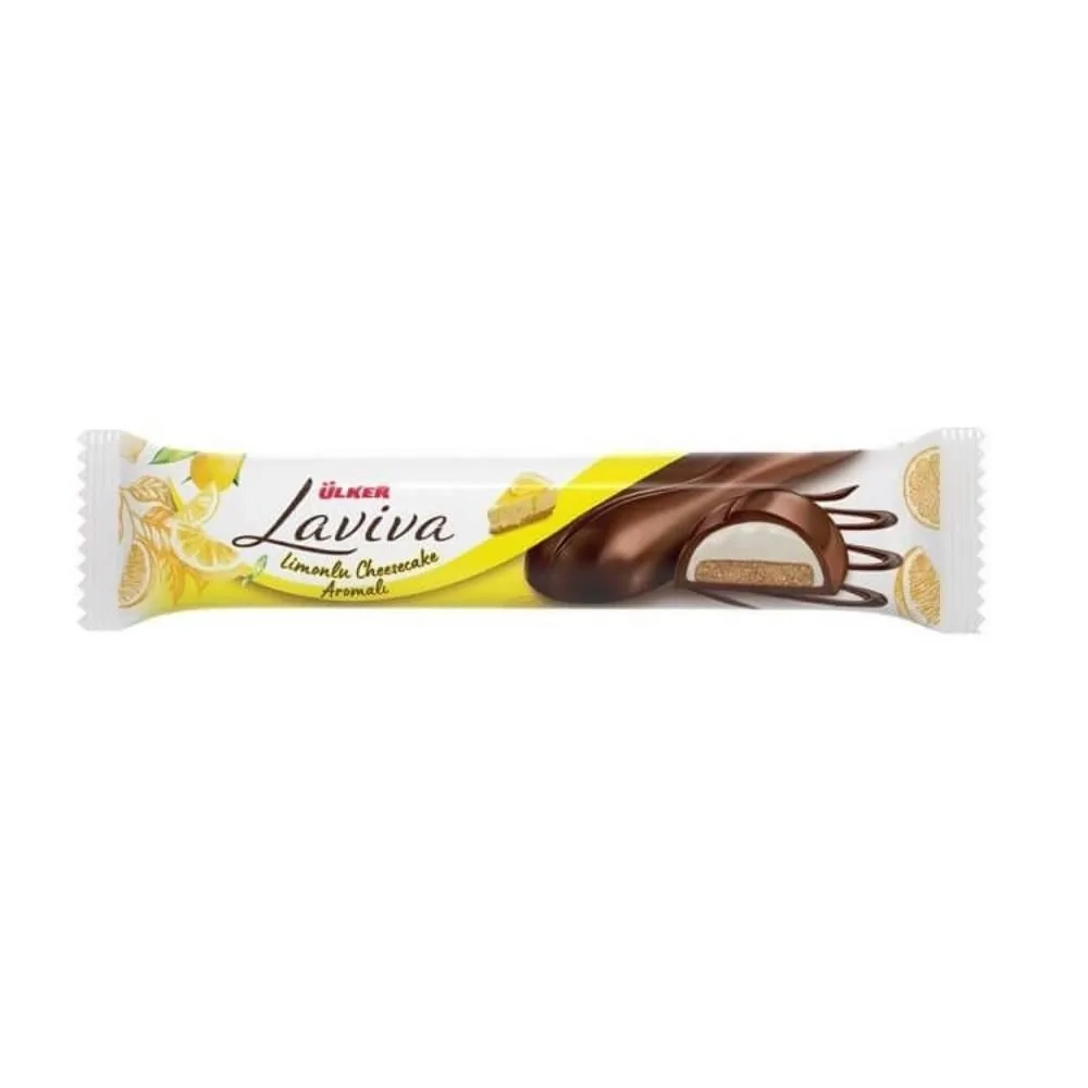 Батончик Laviva покрытый молочно шоколадной начинкой со вкусом чизкейка лимонного и печенья 35 гр
