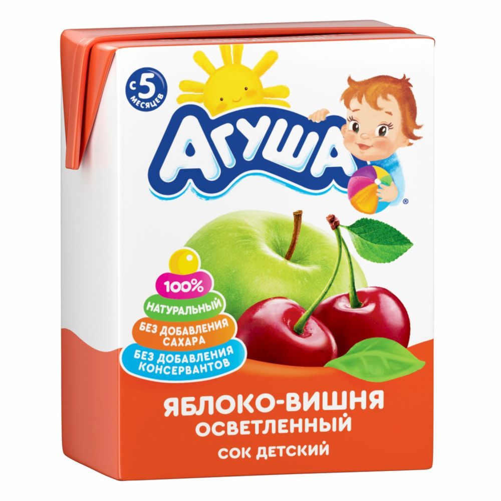 Сок детский Агуша яблоко-вишня 0,2 л