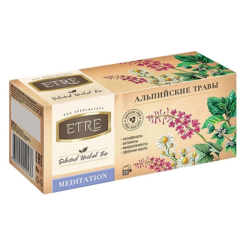 Чай напиток Etre Meditation альпийские травы 25 пакетиков