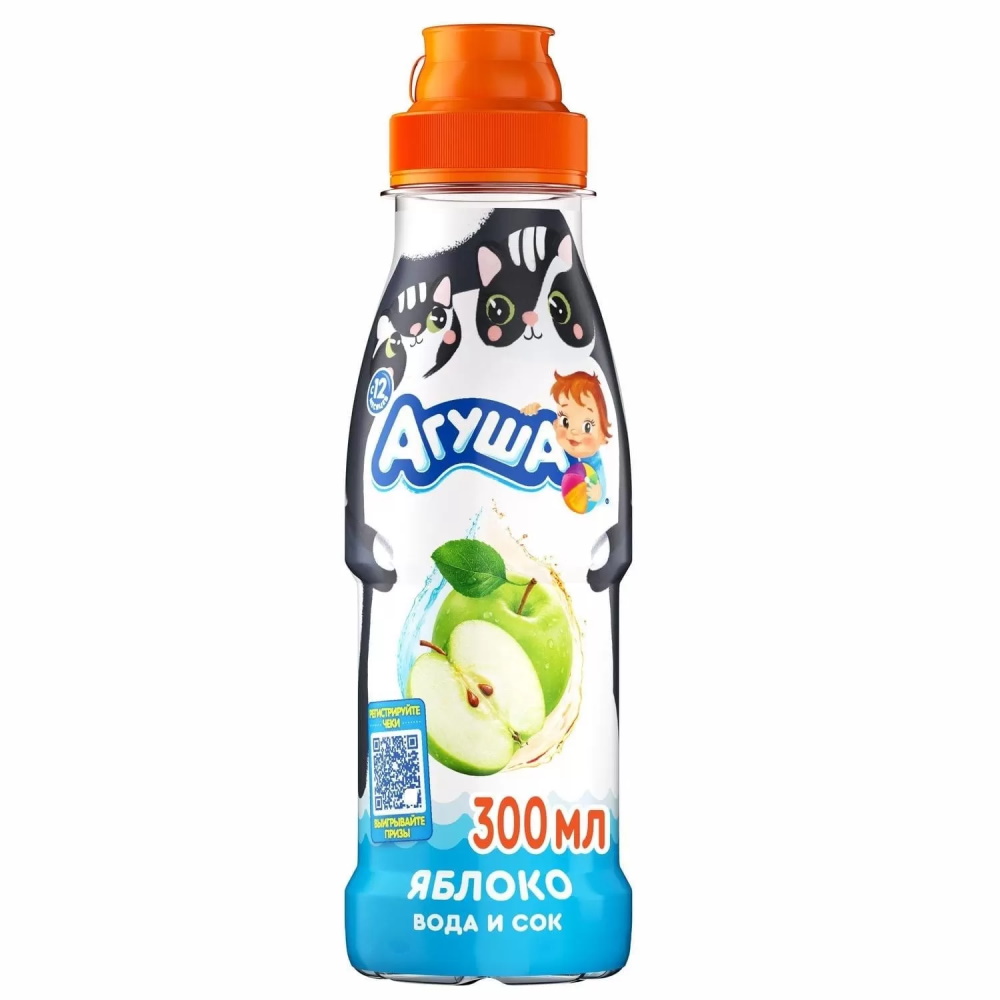 Вода и сок Агуша яблоко 0,3 л