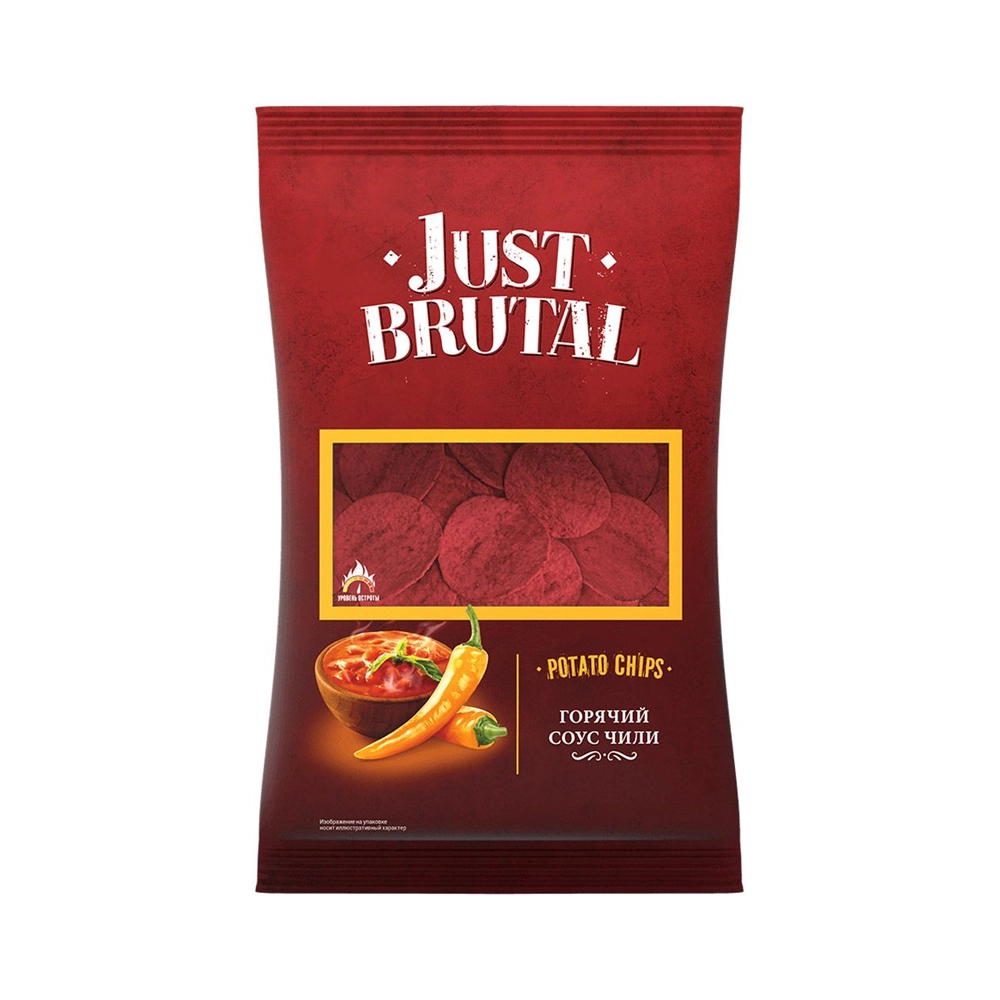 Чипсы «Just Brutal» со вкусом горячего соуса чили 85 гр