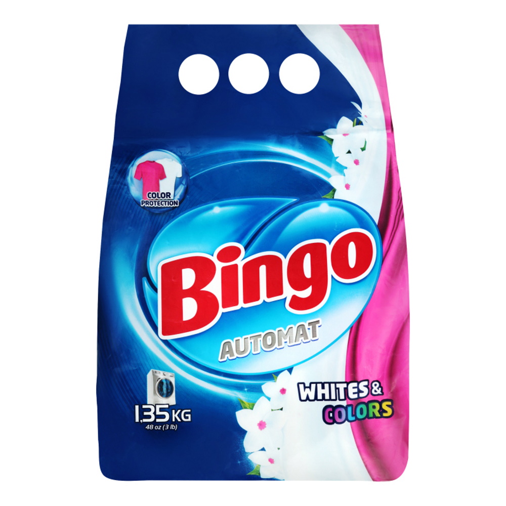 Стиральный порошок автомат Bingo для белого и цветного белья 1,35 кг