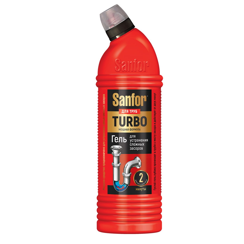 Средство чистящее для канализационных труб Sanfor Turbo 750 мл
