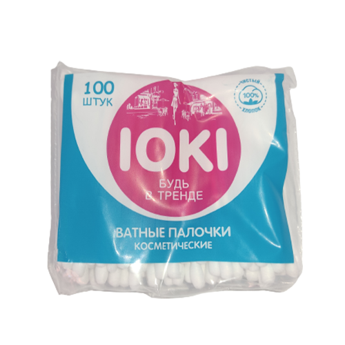 Ватные палочки IOKI (мягкая упаковка) 100 шт