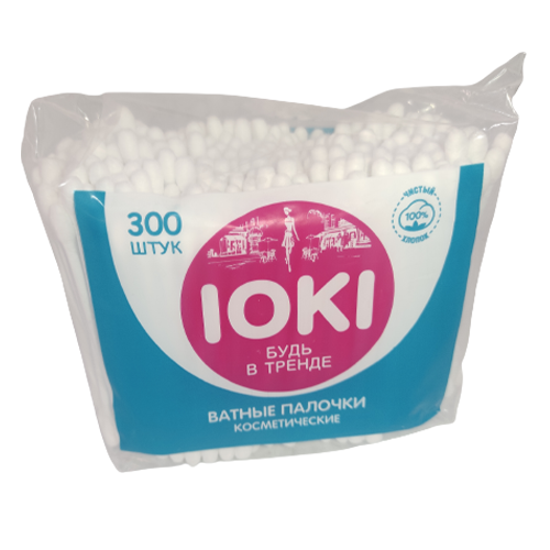 Ватные палочки IOKI (мягкая упаковка) 300 шт