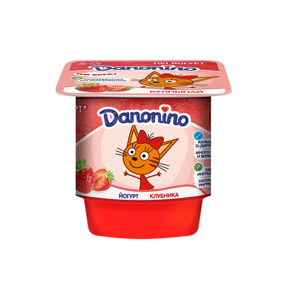 Йогурт Danonino «Три кота» Клубника 100 гр