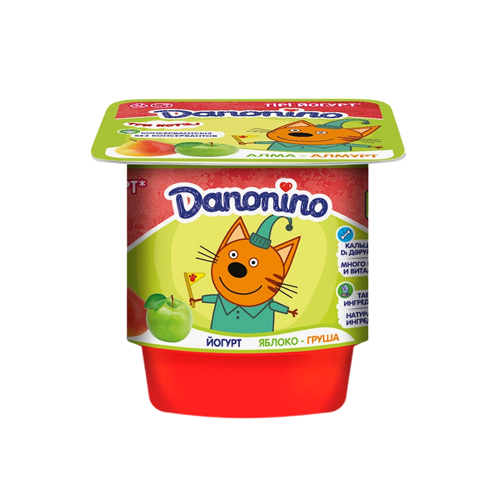 Йогурт Danonino «Три кота» Яблоко-Груша 100 гр