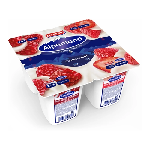 Йогурт фруктовый Малина Alpenland 7,5% 95г