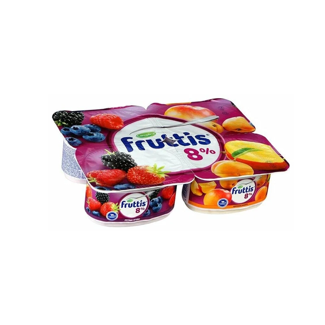Йогурт Fruttis Абрикос Манго и Лесные ягоды 8% 115 гр