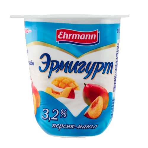 Йогурт молочный с персиком и манго Эрмигурт 3,2% 100 г