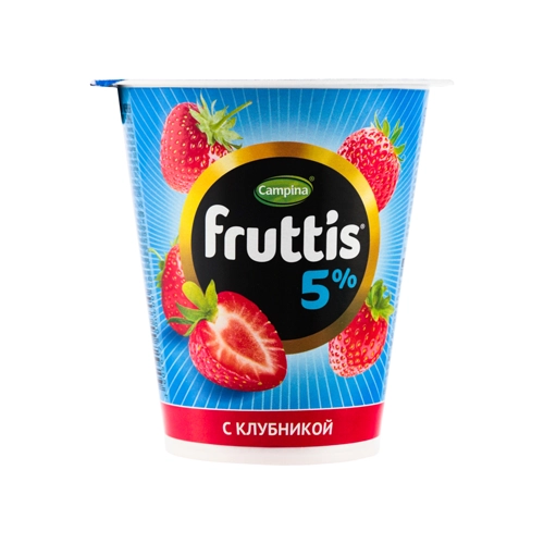 Йогурт пастеризованный со вкусом клубники Fruttis 5% 290гр