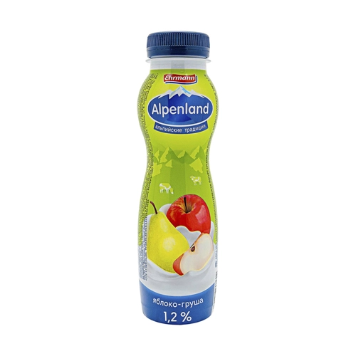 Йогурт питьевой Alpenland с яблоком и грушей 1,2% 290г