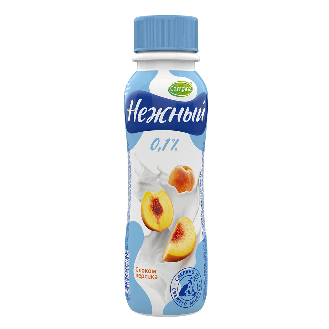 Йогурт питьевой Нежный Персик 0,1% 285 гр