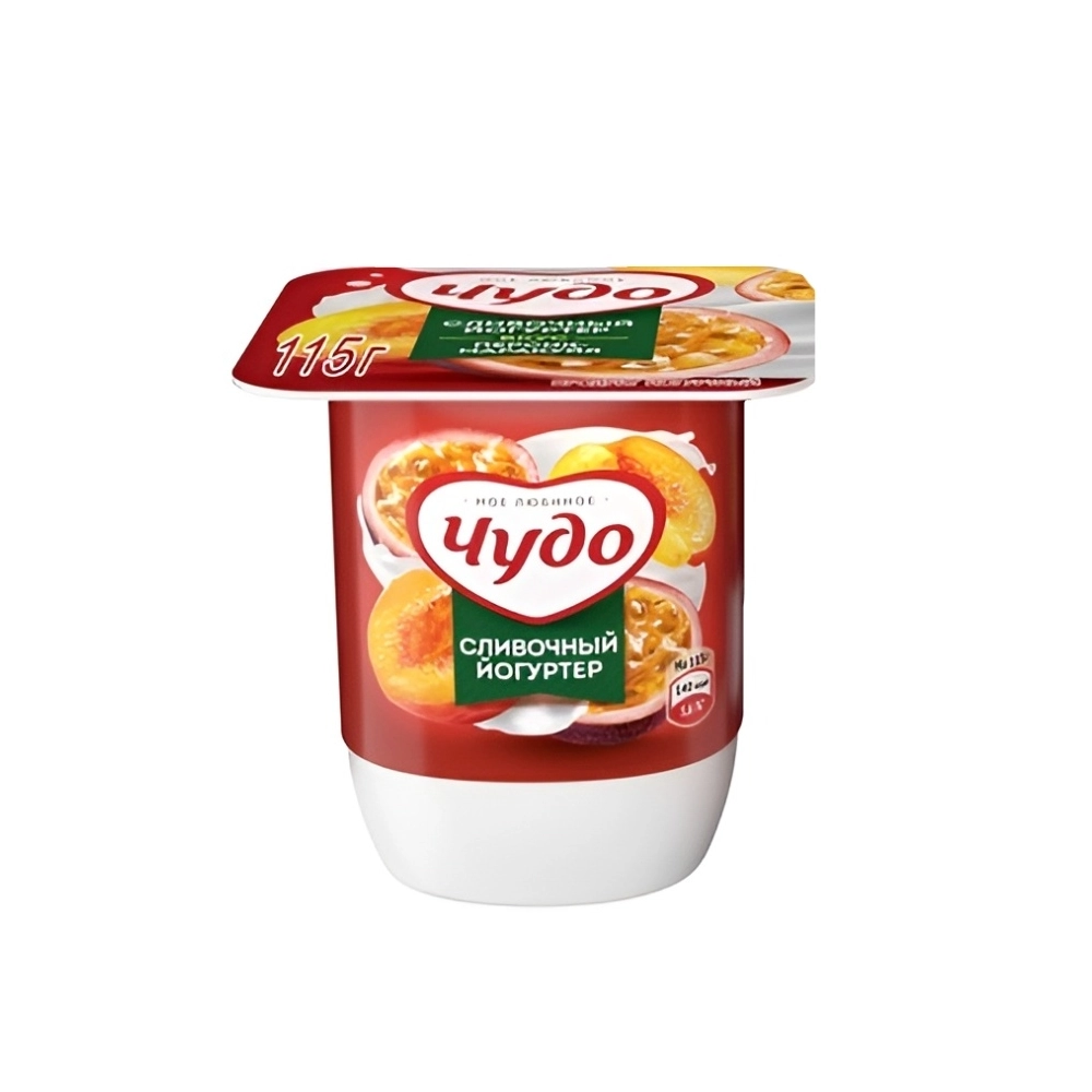 Йогурт вязкий Чудо персик-маракуйя 2,5% 115г