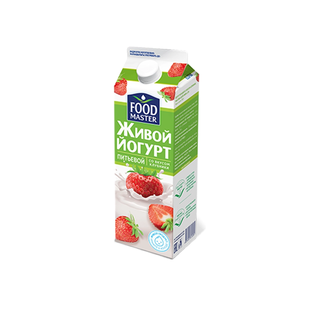 Йогурт питьевой Food Master Клубника 2% 900 мл