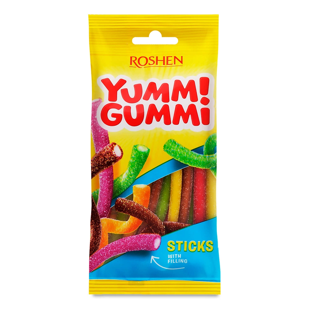 Конфеты желейные Yummi Gummi Sour Sticks Roshen 70 г