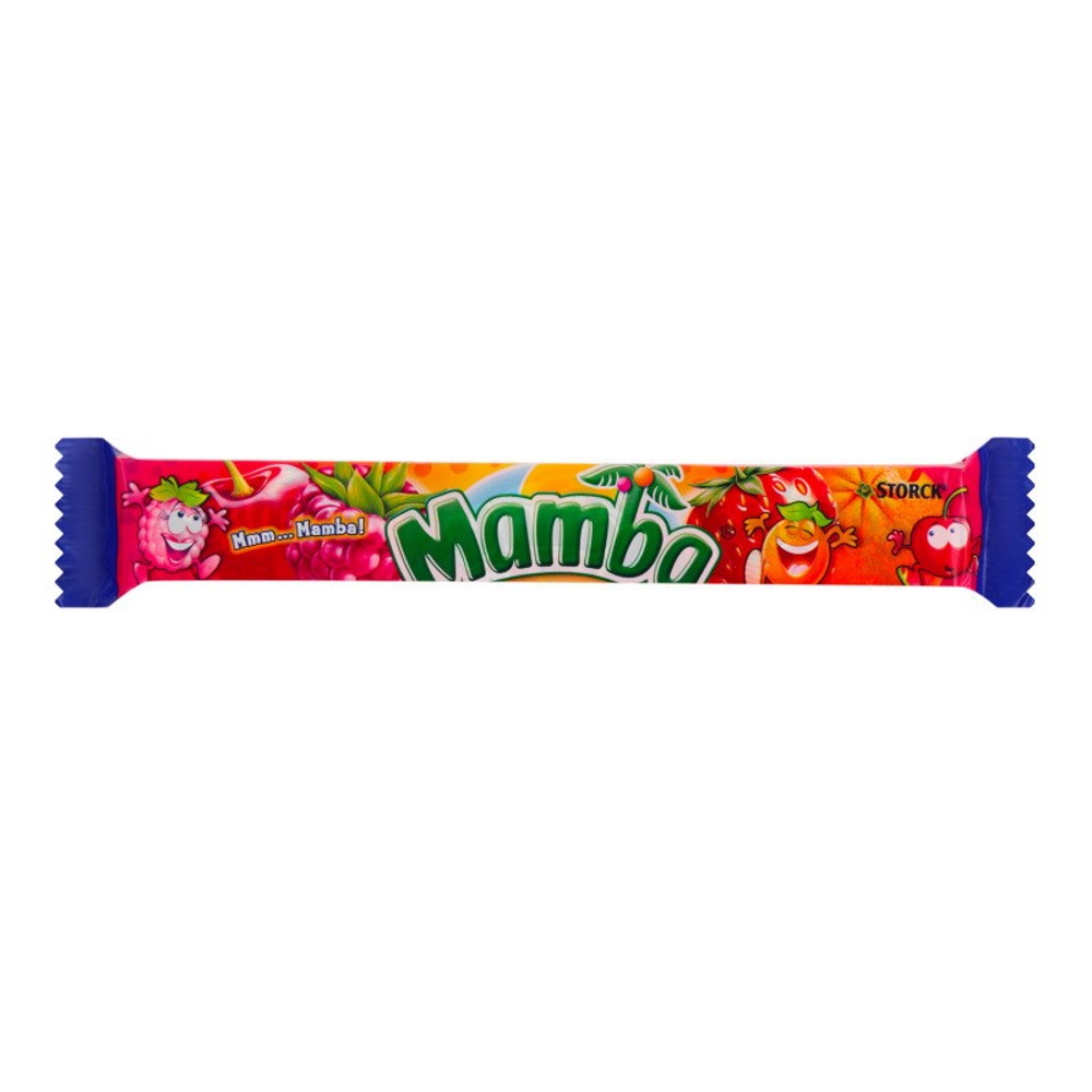Жевательные конфеты Mamba со вкусами апельсина/вишни/малины/клубники 79,5 г
