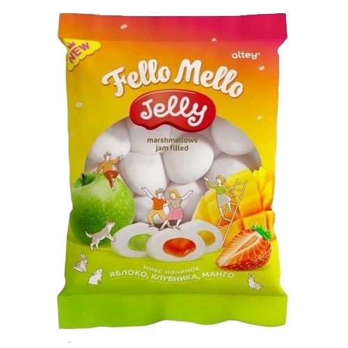 Маршмеллоу фас нач Fello Mello Jelly яблоко 55гр