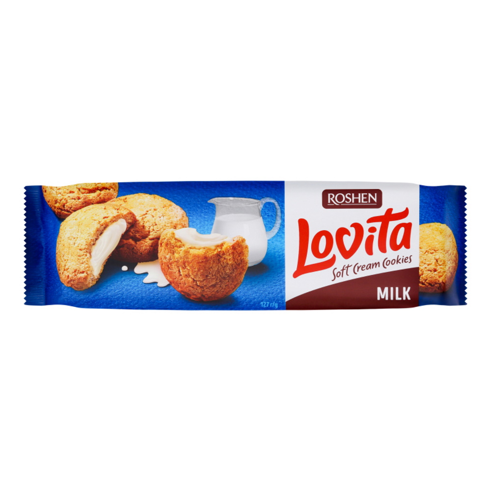 Сдобное печенье Lovita Soft Cream Cookies milk Roshen 127г/18шт