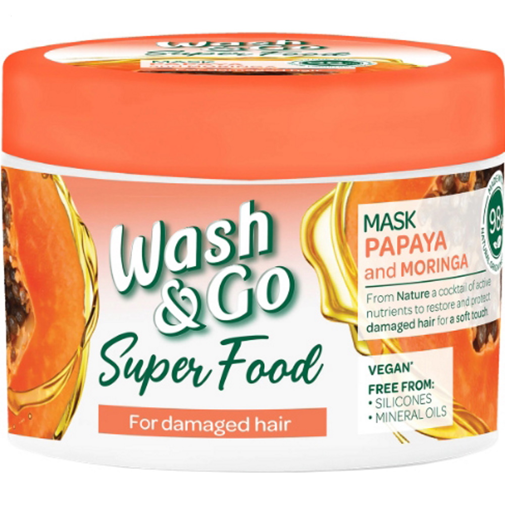 Wash&Go Superfood маска с папайей и морингой, 300 мл