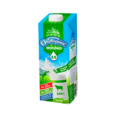 Молоко Петропавловское 2,5% 1 л