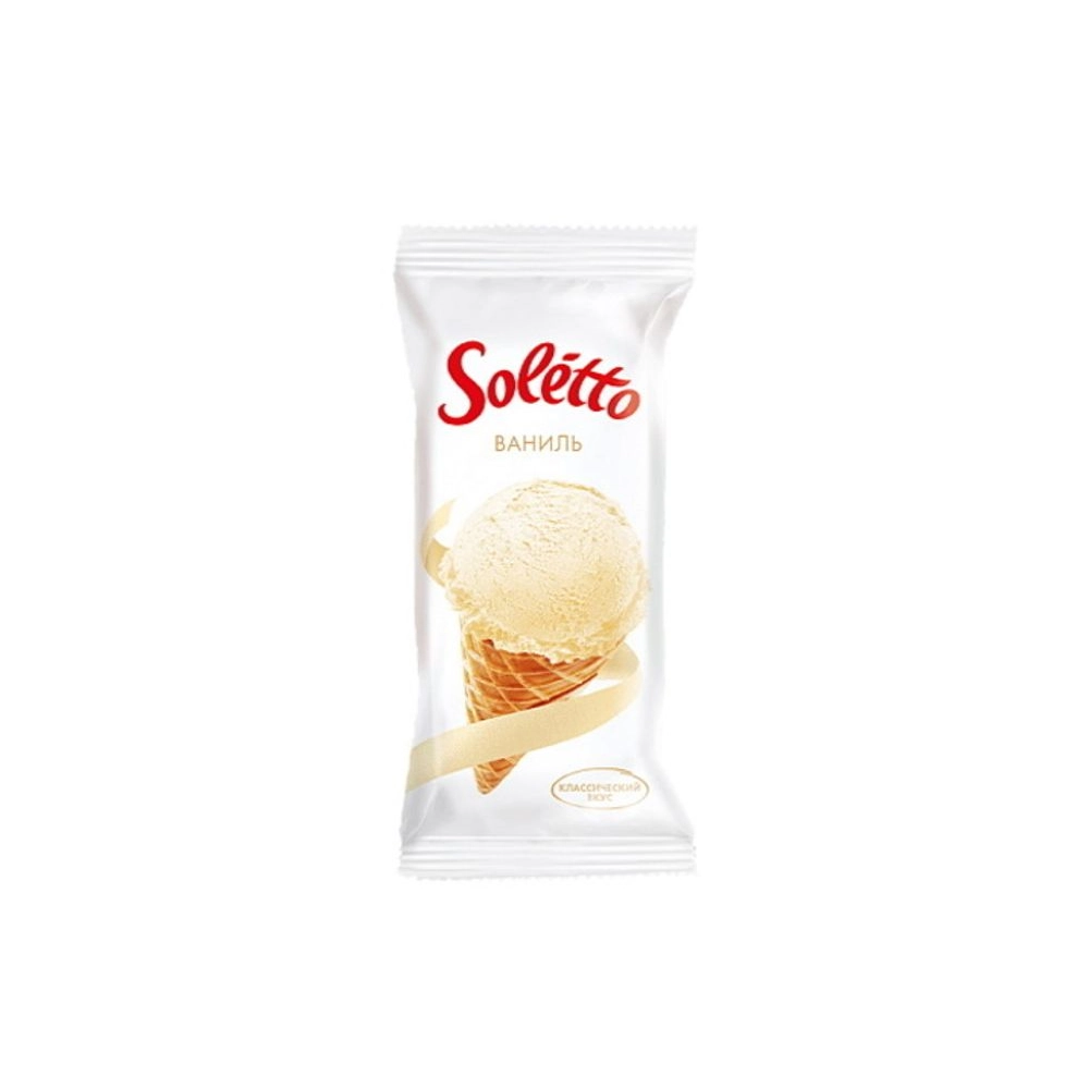 Мороженое вафельный рожок «Soletto» Ваниль 75г