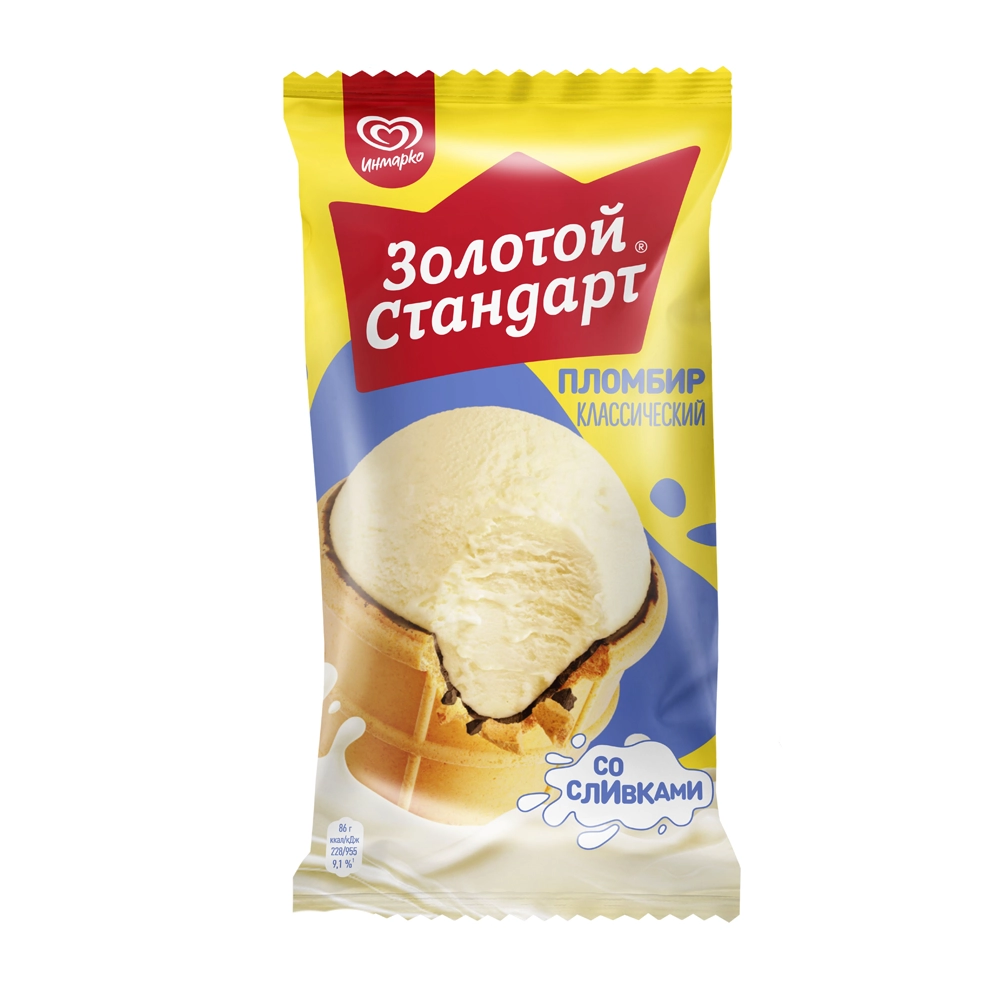 Мороженое Золотой стандарт Пломбир 80 гр