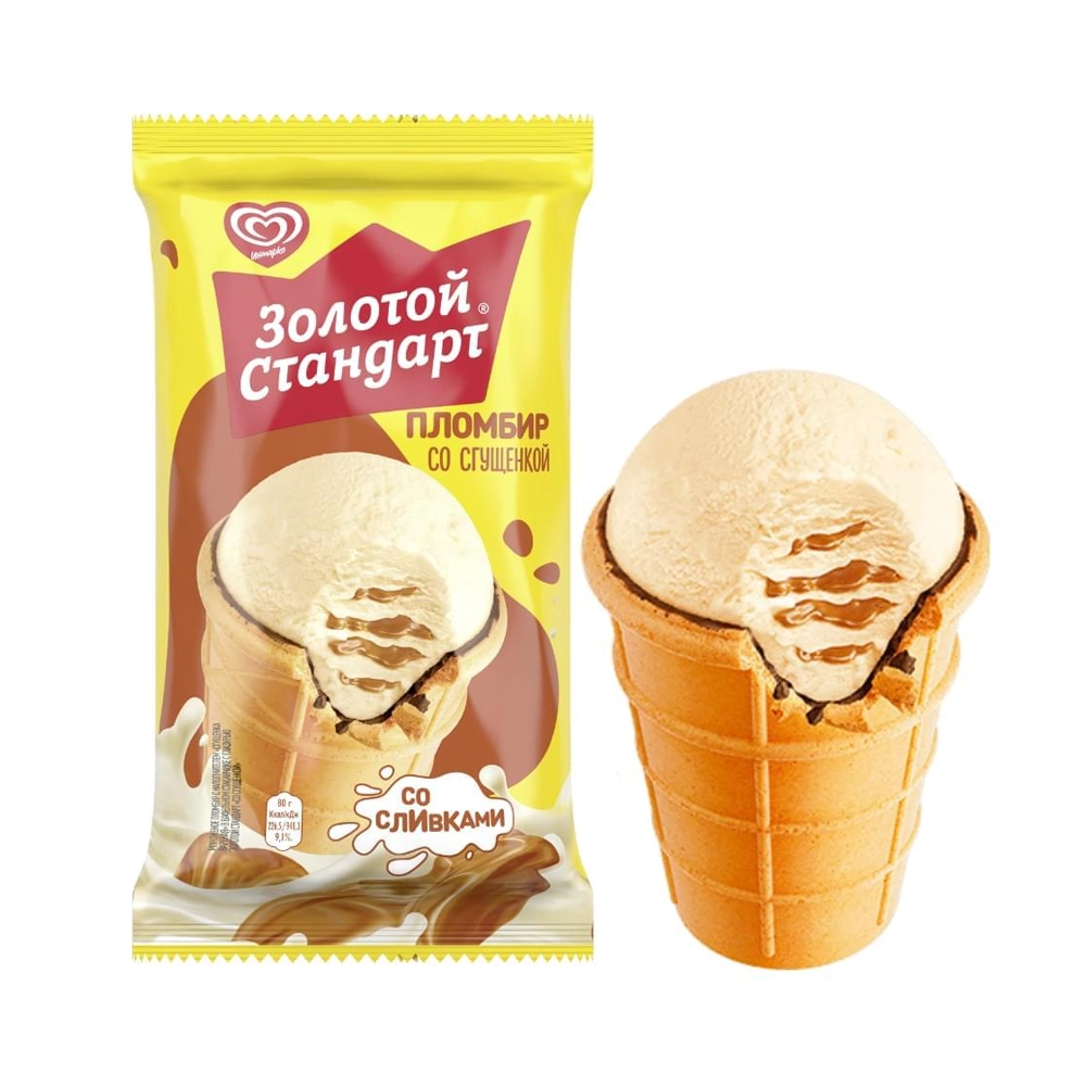 Мороженое Золотой стандарт Со сгущенкой 80 гр
