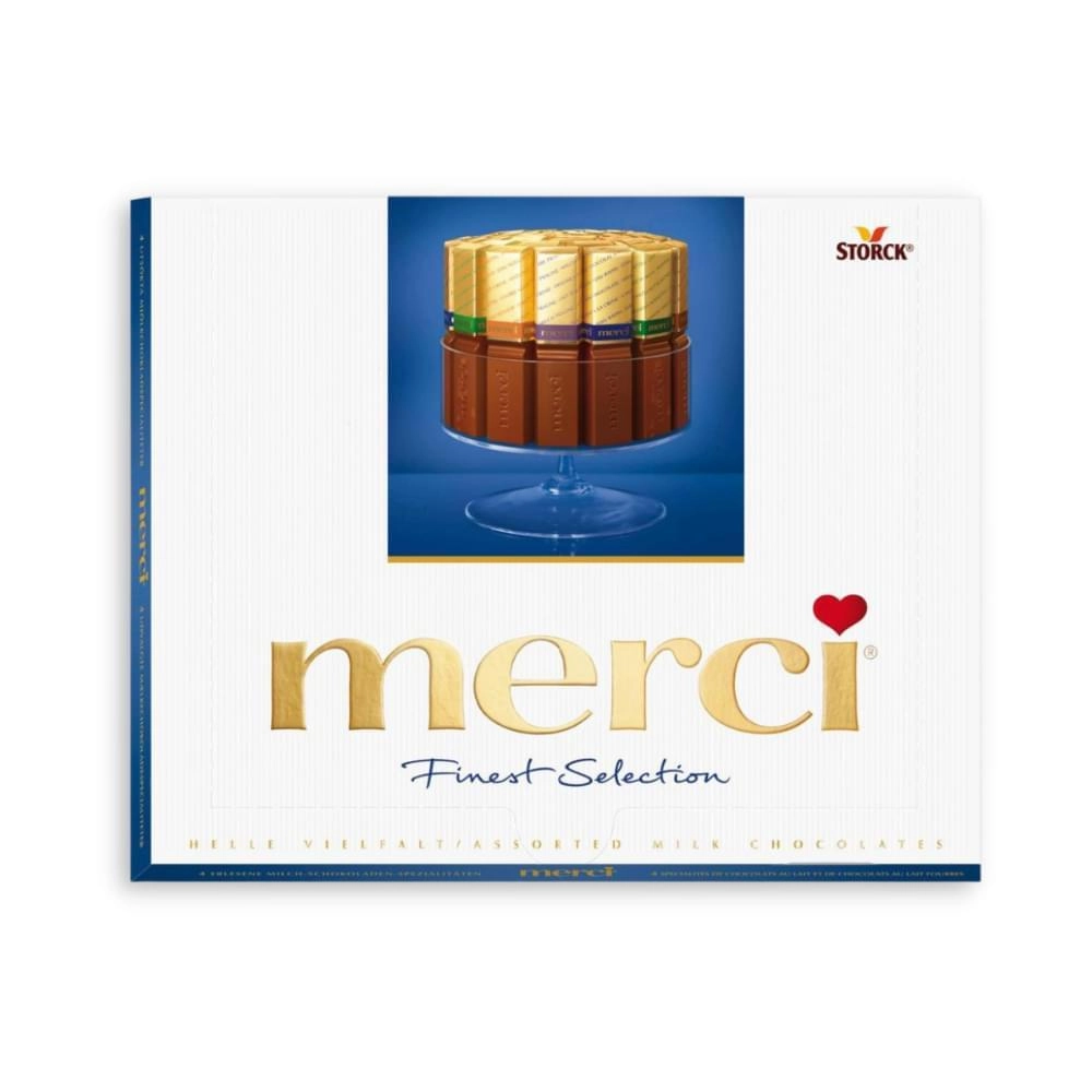 Набор шоколадных конфет Merci Finest Selection ассорти из молочного шоколада 250 г