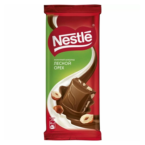 Nestle молочный шоколад с лесным орехом 75 г