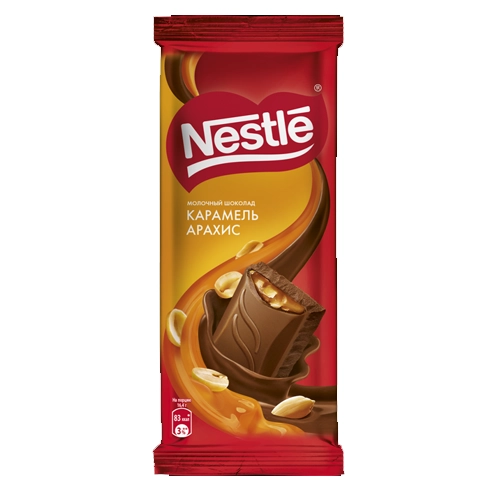 Nestle молочный шоколад с карамелью и арахисом 82 г