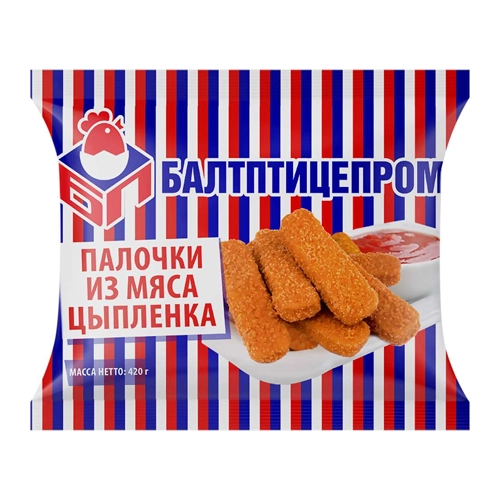 Палочки из мяса цыплёнка Балтптицепром 420 г
