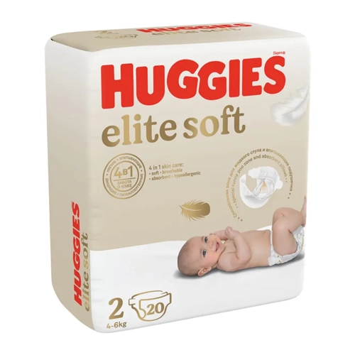 Подгузники Huggies Elite Soft 2, 4-6 кг 20 шт