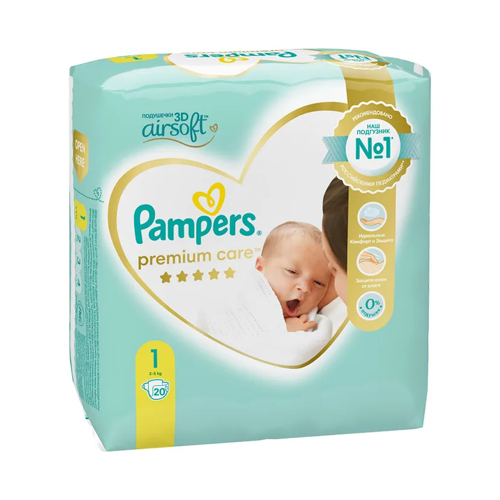 Подгузники Pampers Premium Care Newborn 1, 2-5 кг 20 шт