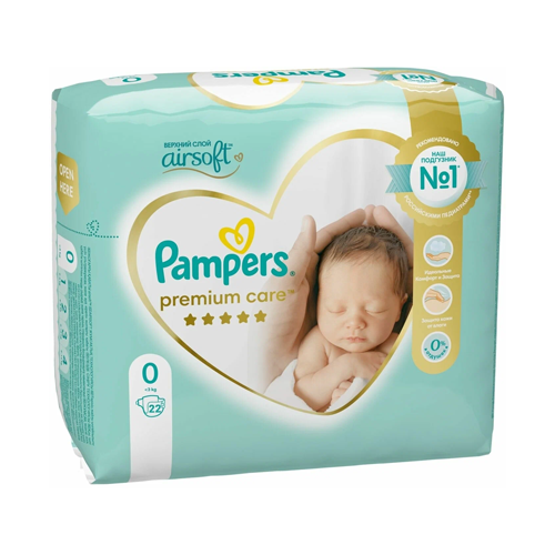 Подгузники Pampers Premium Care Newborn до 3 кг 22 шт