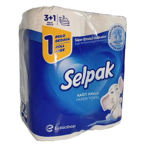 Полотенца бумажные Selpak 3+1 рулона
