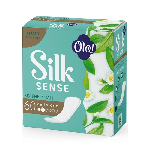 Прокладки гигиенические ежедневные Ola! Silk Sense Daily Deo Зеленый чай 60 шт